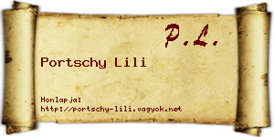 Portschy Lili névjegykártya